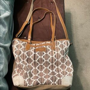 Elegant Brown Patterned Shoulder Bag
